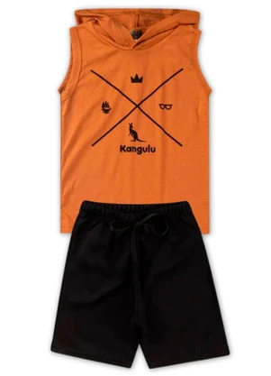 Rosa Azul - Conjunto Menino Verão Símbolos Kangulu Caramelo - ROSA AZUL