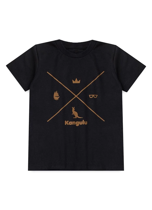 Rosa Azul - Conjunto Menino Verão Símbolos Kangulu Preto 2
