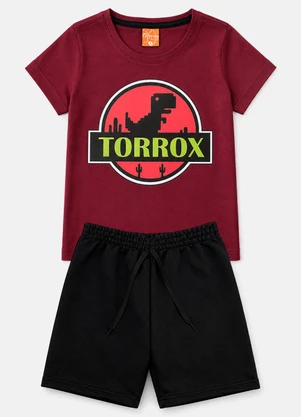 Conjunto Menino Verão Torrox Dino (Bordô) - TORROX