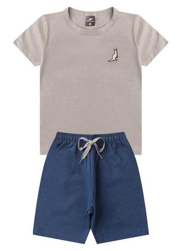 Rosa Azul - Conjunto Menino Verão Usa Kangulu Cinza