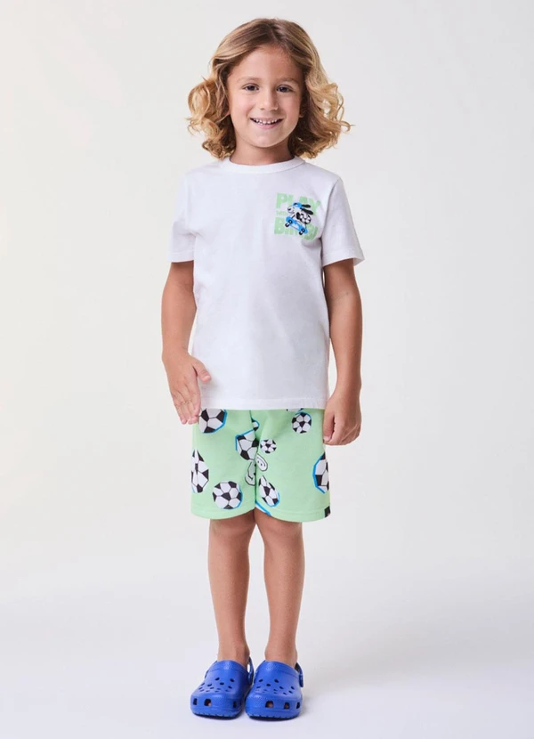 Bimbi - Conjunto Menta com Bolas de Futebol Verde 2