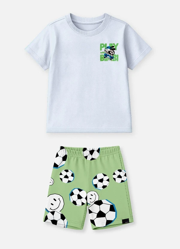 Bimbi - Conjunto Menta com Bolas de Futebol Verde 3