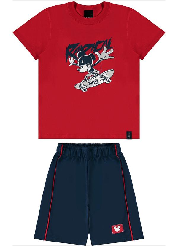 Malwee Kids - Conjunto Mickey Mouse em Moletinho Vermelho 2