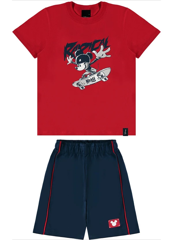 Malwee Kids - Conjunto Mickey Mouse em Moletinho Vermelho 2