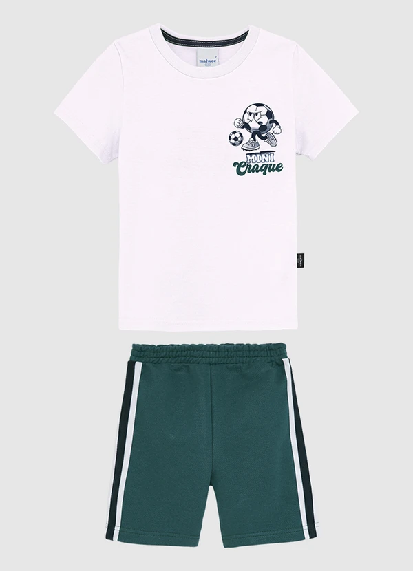 Malwee Kids - Conjunto Mini Artilheiro com Moletom Branco