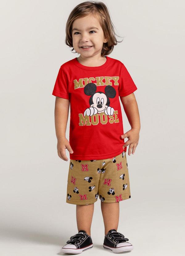 Brandili - Conjunto Minnie Mouse Infantil Menina Vermelho