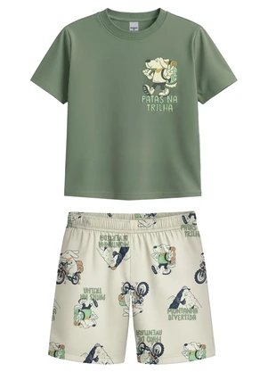 Malwee Kids - Conjunto Missão do Dia em Moletinho Verde - MALWEE KIDS