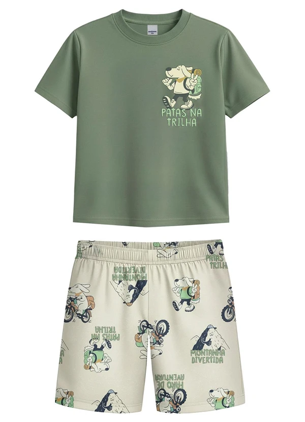 Malwee Kids - Conjunto Missão do Dia em Moletinho Verde 1