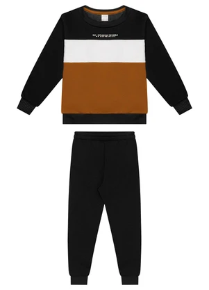 Alakazoo - Conjunto Moletom Capri e Moletom New Wave Preto - ALAKAZOO