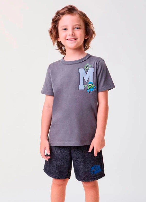 Bimbi - Conjunto Monstros S.A Cinza