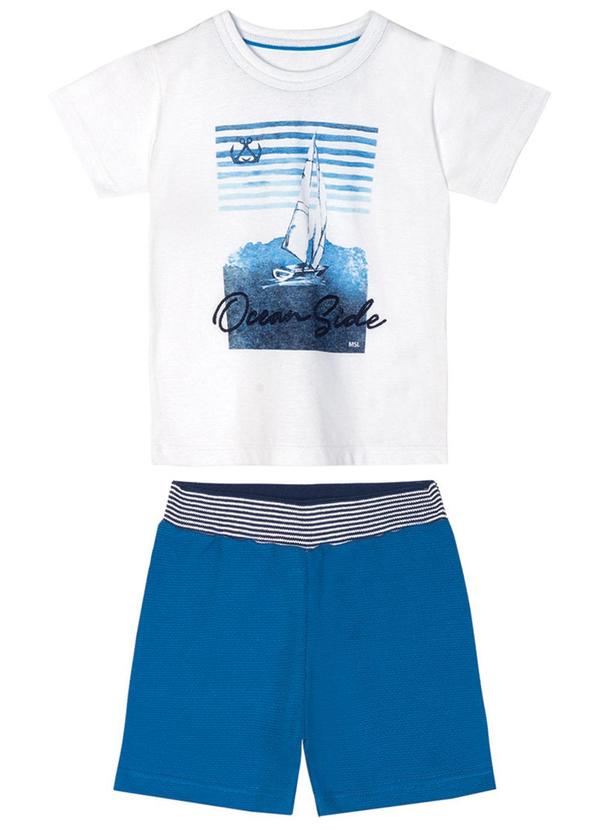 Marisol - Conjunto Navy Moletom Masculino Branco