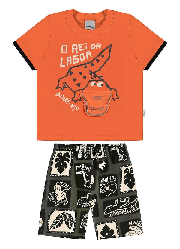 Malwee Kids - Conjunto o Rei da Lagoa Laranja