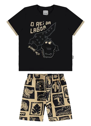 Malwee Kids - Conjunto o Rei da Lagoa Preto - MALWEE KIDS