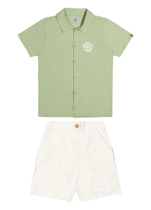 Outlet - Conjunto Ocean Estiloso Menino Verde - OUTLET