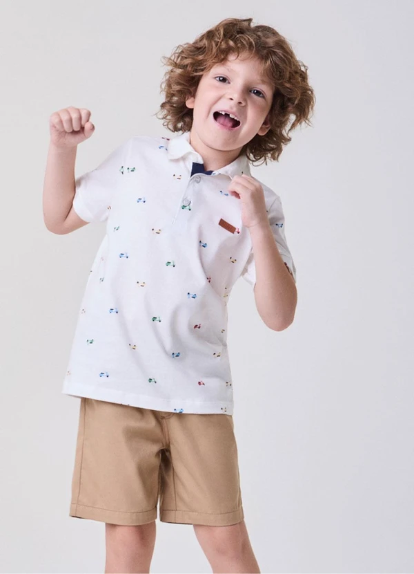 Bimbi - Conjunto Off com Estampa de Motos Off White 1