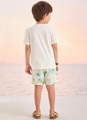 Youccie - Conjunto Off com Estampa Tropical Off White - YOUCCIE