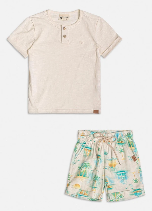 Youccie - Conjunto Off com Estampa Tropical Off White 3