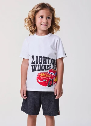 Bimbi - Conjunto Off do Relâmpago Mcqueen Off White - BIMBI