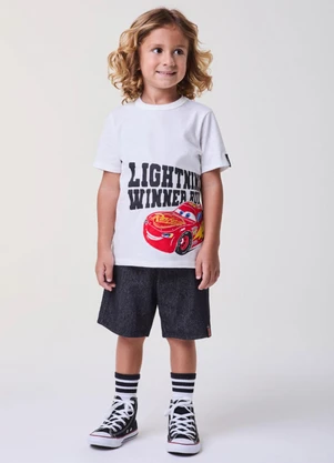 Bimbi - Conjunto Off do Relâmpago Mcqueen Off White - BIMBI