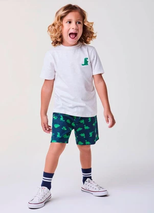 Bimbi - Conjunto Off e Marinho com Dinossauros Preto - BIMBI