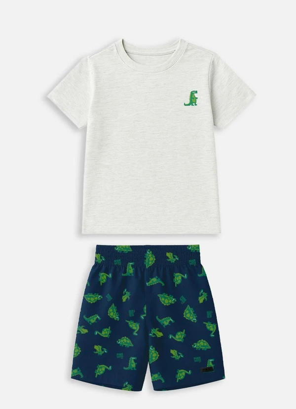 Bimbi - Conjunto Off e Marinho com Dinossauros Preto 2