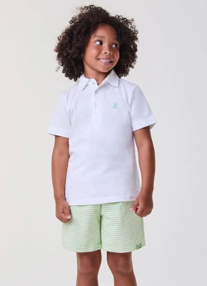 Bimbi - Conjunto Off e Verde Listrado Verde - BIMBI
