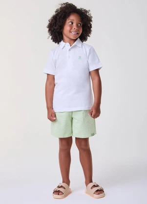 Bimbi - Conjunto Off e Verde Listrado Verde - BIMBI