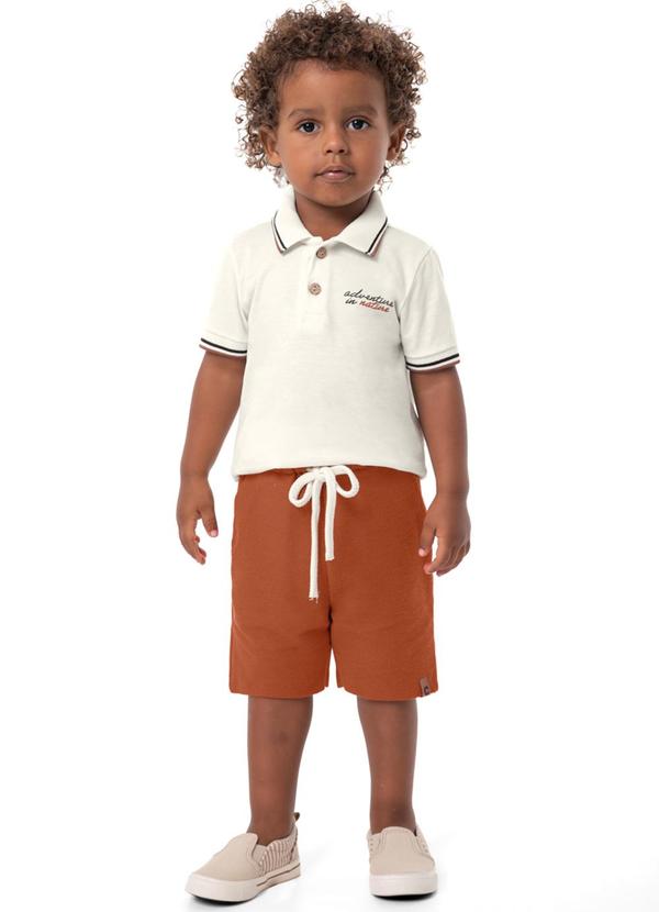 Carinhoso - Conjunto Adventure em Moletom Menino Off White