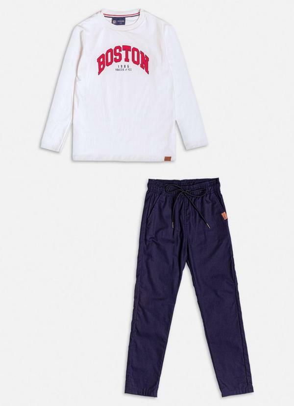 Youccie - Conjunto Off White com Estampa Youccie Branco