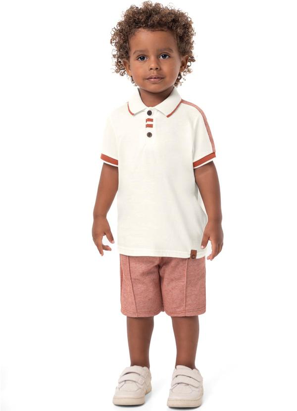 Carinhoso - Conjunto Off White Comfort em Moletom Menino