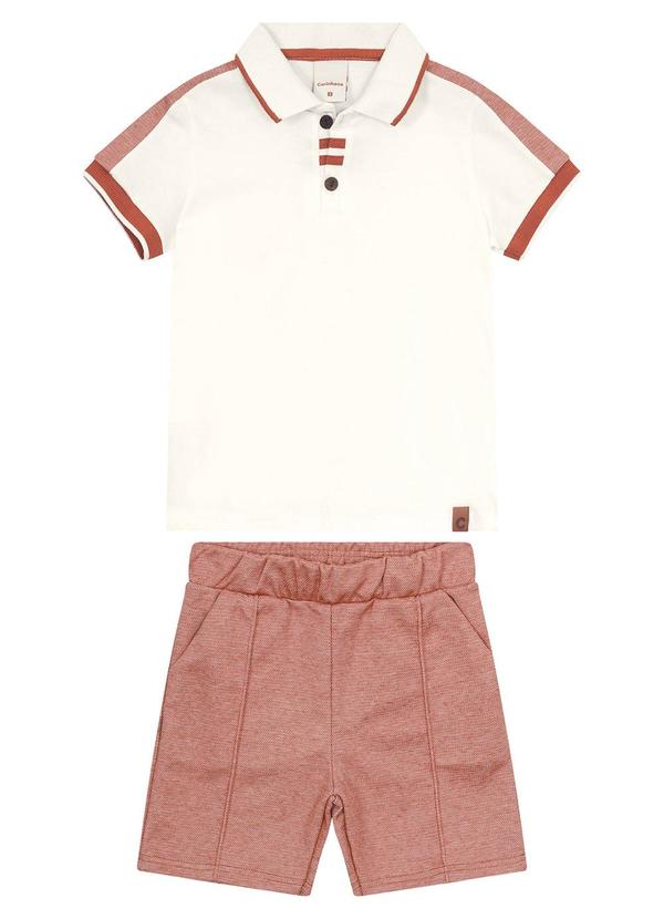 Carinhoso - Conjunto Off White Comfort em Moletom Menino 2