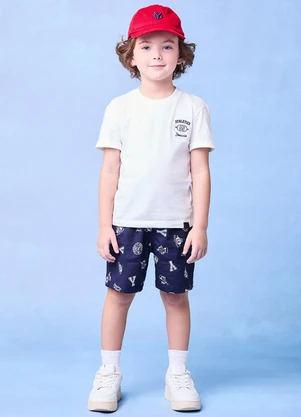 Youccie - Conjunto Off White Estampado Azul - YOUCCIE