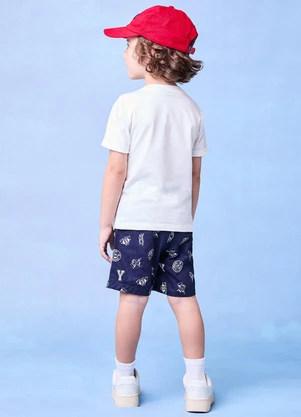 Youccie - Conjunto Off White Estampado Azul - YOUCCIE