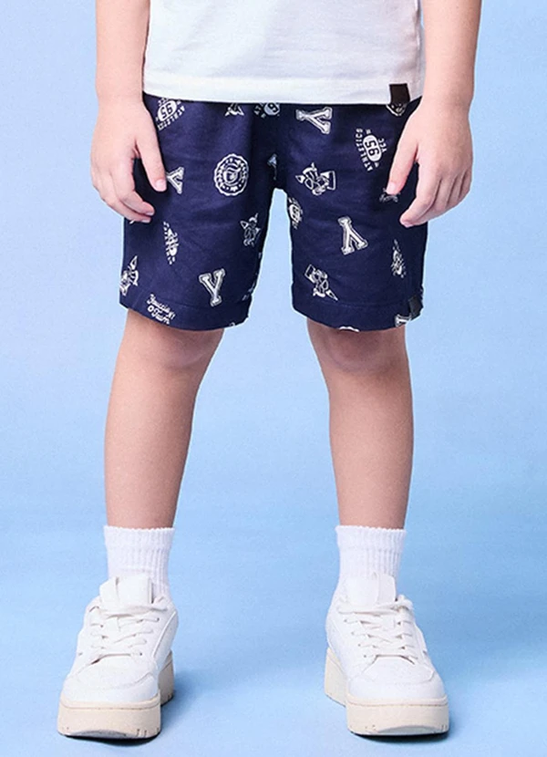 Youccie - Conjunto Off White Estampado Azul 5