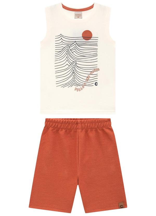 Carinhoso - Conjunto Off White Follow The Wave Menino