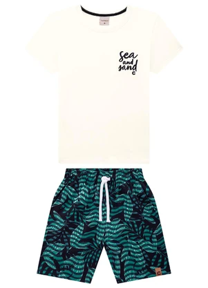 Carinhoso - Conjunto Off White Sea And Sand Boardshort - CARINHOSO