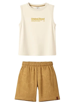 Carinhoso - Conjunto Original Brand em Malha Areia - CARINHOSO