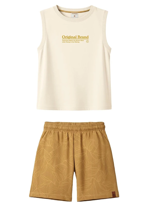 Carinhoso - Conjunto Original Brand em Malha Areia 2