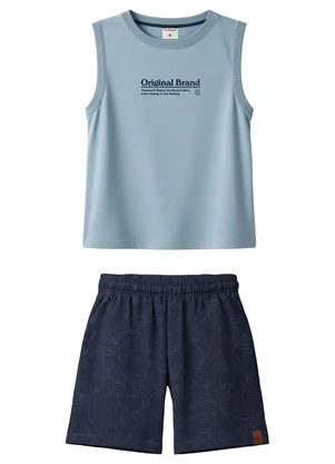 Carinhoso - Conjunto Original Brand em Malha Azul Pastel - CARINHOSO