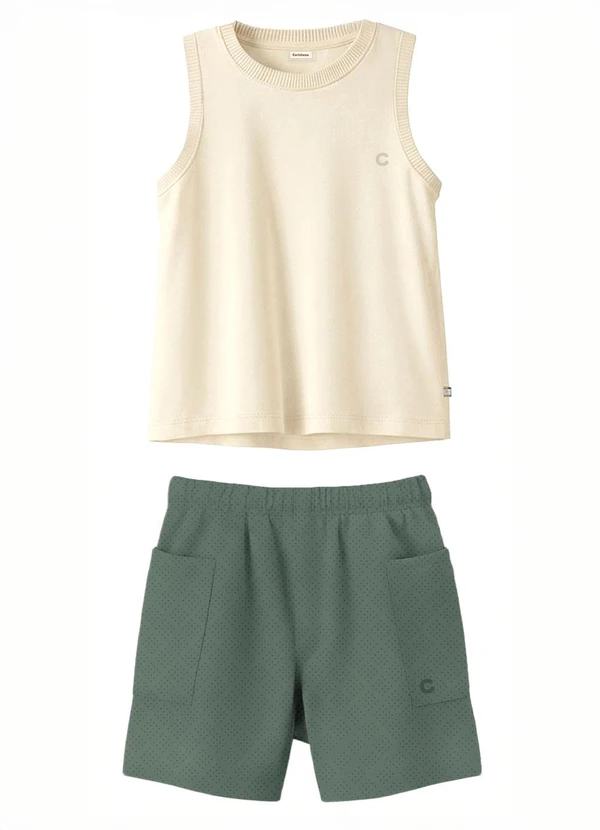 Carinhoso - Conjunto Original com Piquet Stretch Areia 2