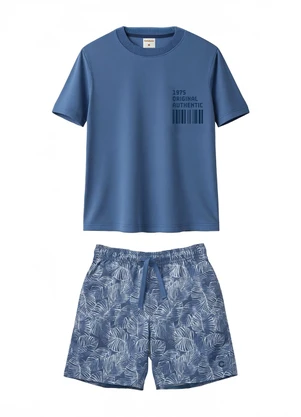 Carinhoso - Conjunto Original em Malha Azul - CARINHOSO