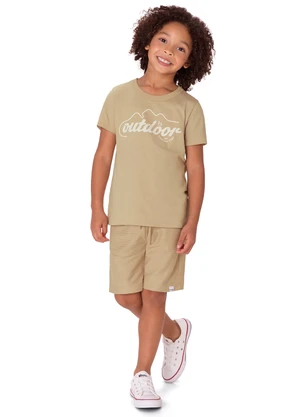 Malwee Kids - Conjunto Outdoor em Moletinho Bege - MALWEE KIDS