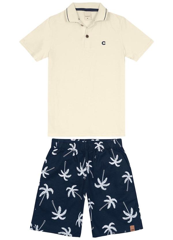 Carinhoso - Conjunto Palmeira em Sarja Menino Bege