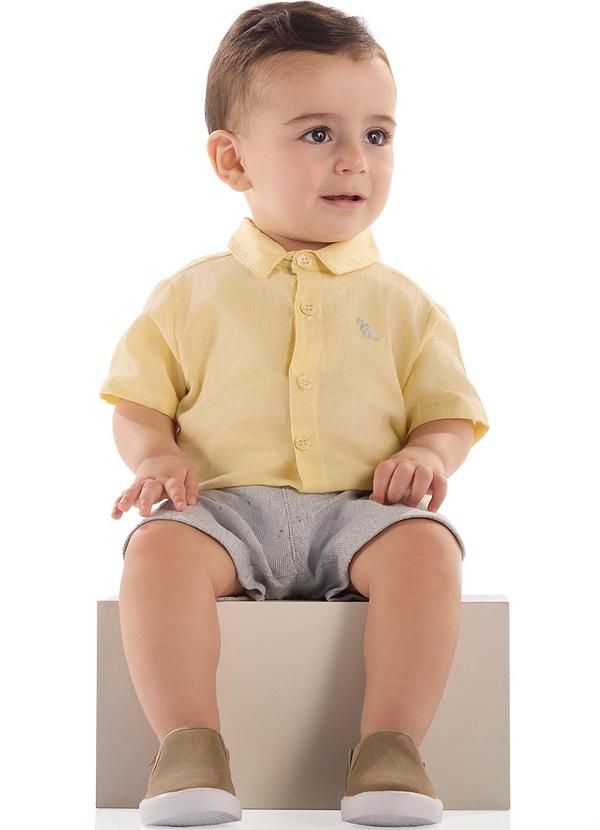 Quimby - Conjunto para Bebê Camisa e Bermuda Amarelo