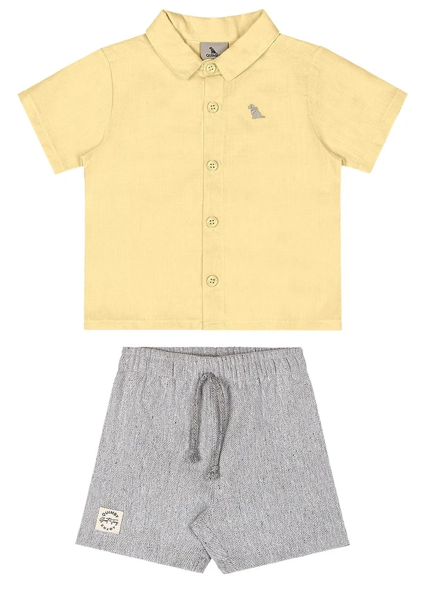 Quimby - Conjunto para Bebê Camisa e Bermuda Amarelo 2