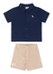 Quimby - Conjunto para Bebê Camisa e Bermuda Amarelo - variação: Azul
