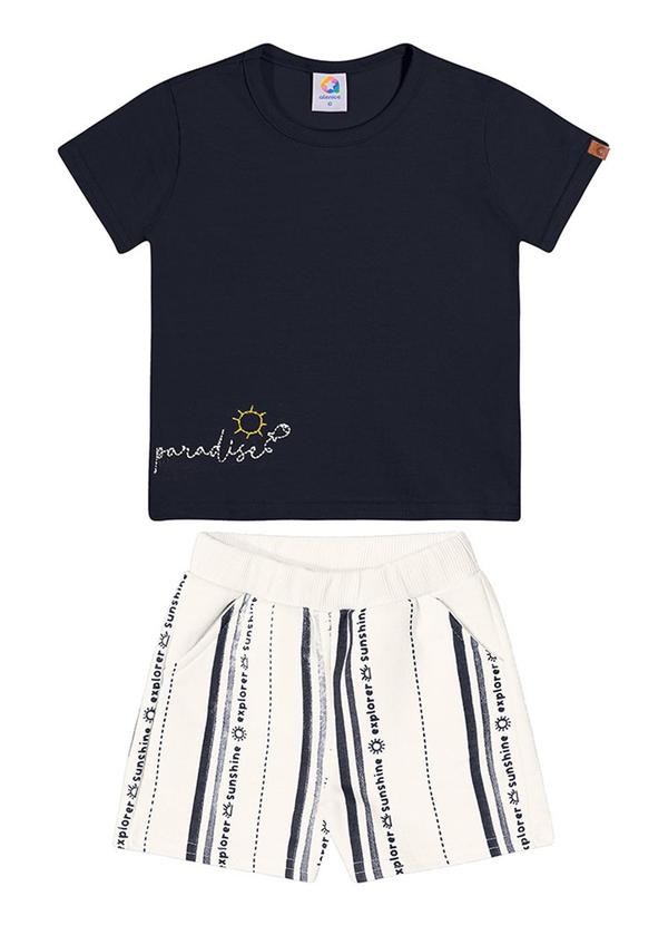 Alenice - Conjunto Paradise Listrado Menino Azul