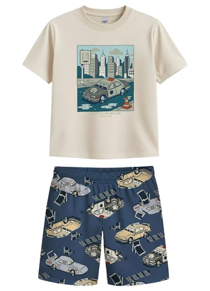 Malwee Kids - Conjunto Patas na Trilha em Moletinho Off White - MALWEE KIDS