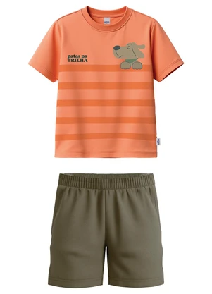 Malwee Kids - Conjunto Patas na Trilha Laranja Pastel - MALWEE KIDS