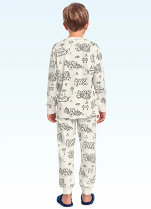 Fakini Kids - Conjunto Pijama Camiseta/Calça Branco - FAKINI KIDS